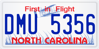 NC license plate DMU5356