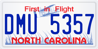 NC license plate DMU5357