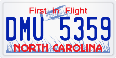 NC license plate DMU5359