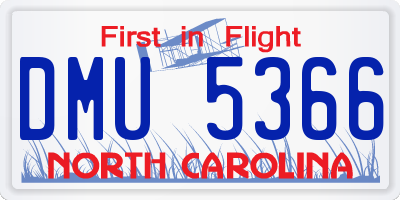 NC license plate DMU5366