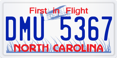 NC license plate DMU5367