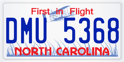 NC license plate DMU5368