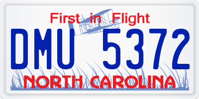 NC license plate DMU5372
