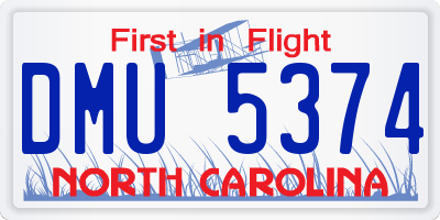 NC license plate DMU5374