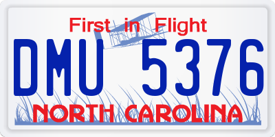 NC license plate DMU5376