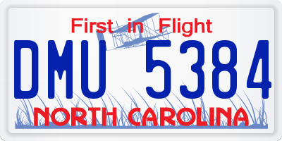 NC license plate DMU5384