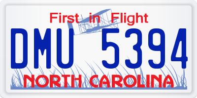 NC license plate DMU5394