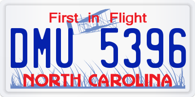 NC license plate DMU5396