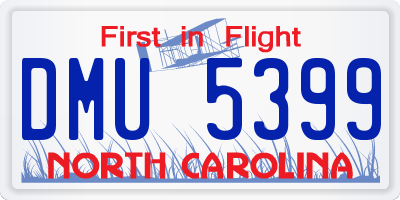 NC license plate DMU5399