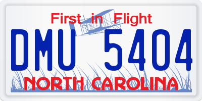 NC license plate DMU5404