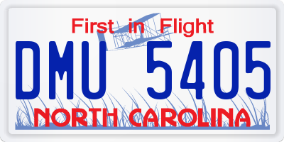 NC license plate DMU5405