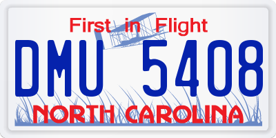 NC license plate DMU5408