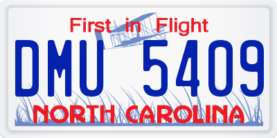 NC license plate DMU5409