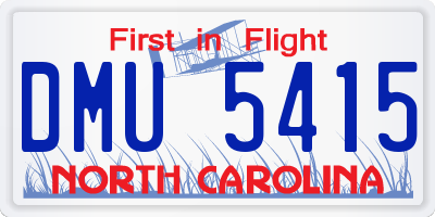 NC license plate DMU5415
