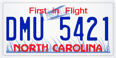 NC license plate DMU5421