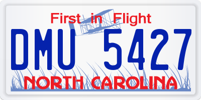 NC license plate DMU5427
