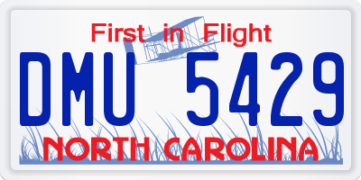 NC license plate DMU5429