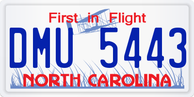 NC license plate DMU5443
