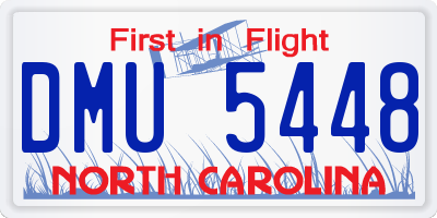 NC license plate DMU5448