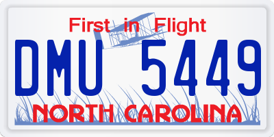 NC license plate DMU5449