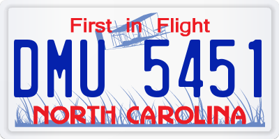 NC license plate DMU5451