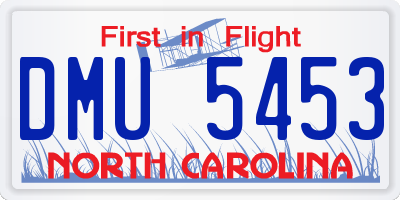 NC license plate DMU5453