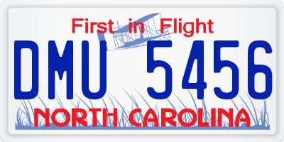 NC license plate DMU5456