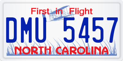 NC license plate DMU5457