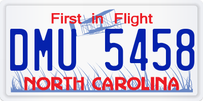 NC license plate DMU5458