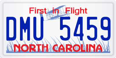 NC license plate DMU5459
