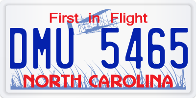 NC license plate DMU5465