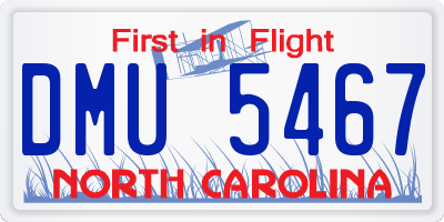 NC license plate DMU5467