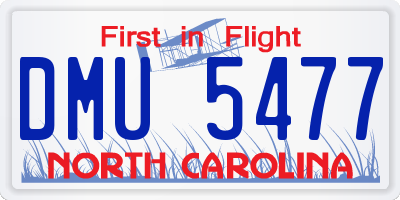 NC license plate DMU5477