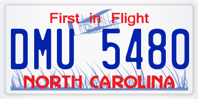 NC license plate DMU5480