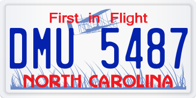 NC license plate DMU5487