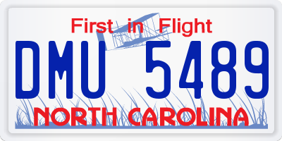 NC license plate DMU5489