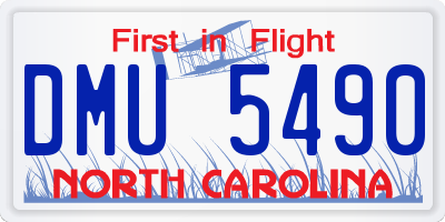 NC license plate DMU5490