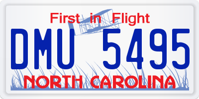 NC license plate DMU5495