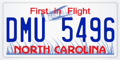 NC license plate DMU5496