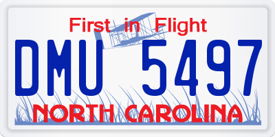 NC license plate DMU5497