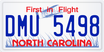 NC license plate DMU5498