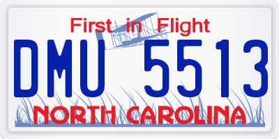 NC license plate DMU5513