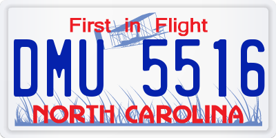 NC license plate DMU5516