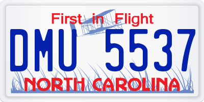 NC license plate DMU5537