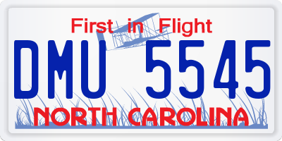 NC license plate DMU5545