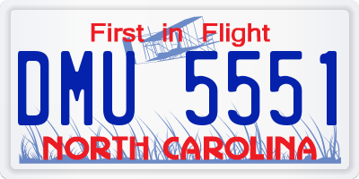 NC license plate DMU5551