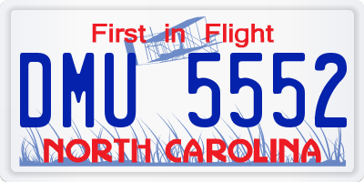 NC license plate DMU5552