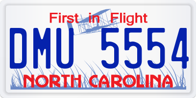 NC license plate DMU5554