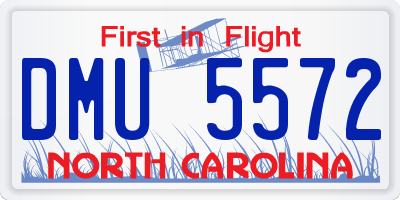 NC license plate DMU5572