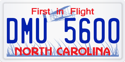 NC license plate DMU5600